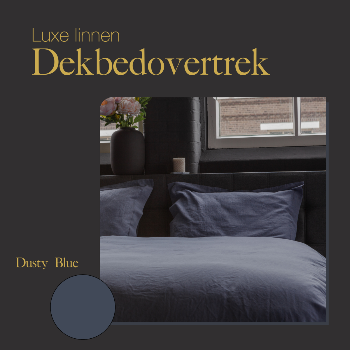 Linen duvet cover set Dusty Blue