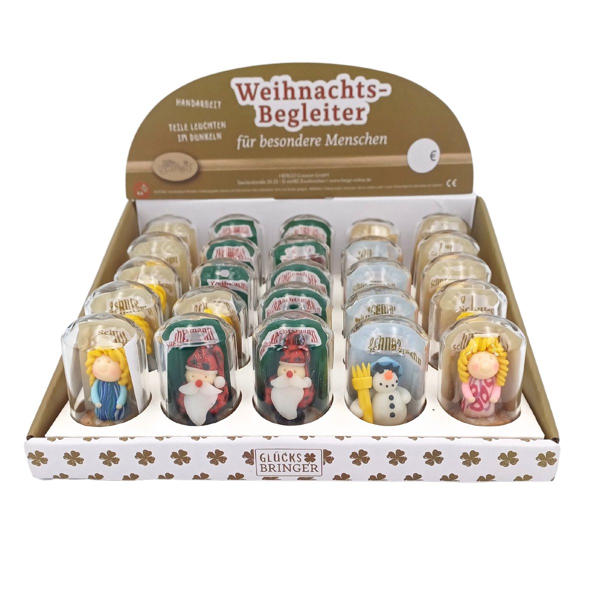 SET Christmas companions in a glass, 25 pieces, assorted in a display