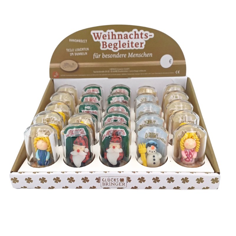 SET Compagni di Natale in bicchiere, 25 pezzi, assortiti in espositore