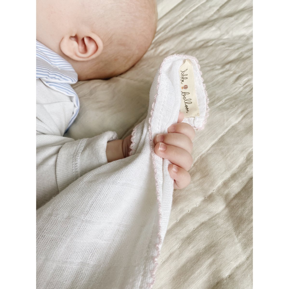 Mousseline avec passepoil au crochet - Passepoil Rose