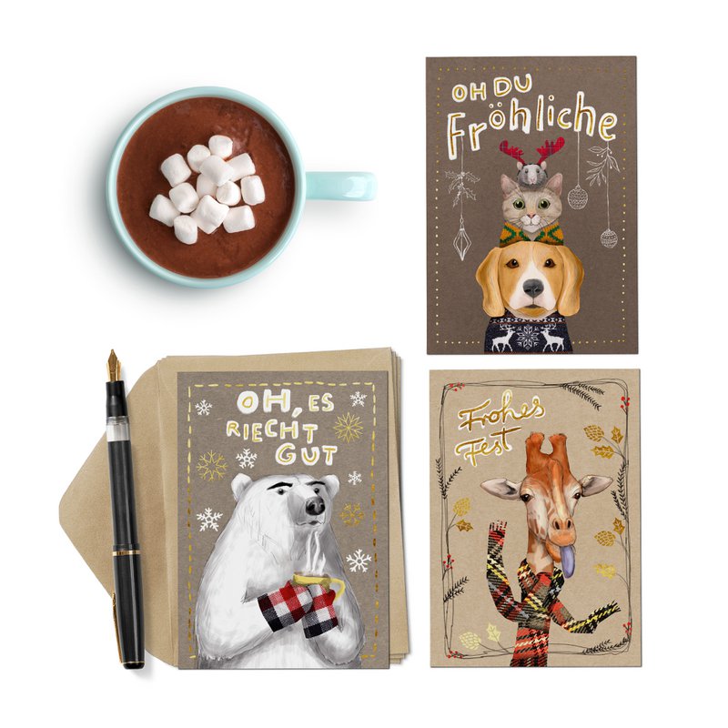 weihnachtliches Grußkarten-Set
