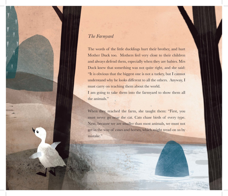 EN/DE/DK/CN - Illustrated Fairytale Børnebog - The Ugly Duckling - H.C. Andersen