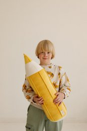 Crayon velvet pillow “Yellow"