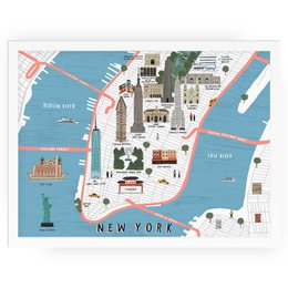 Impresión del mapa de Nueva York
