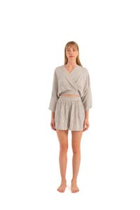 Stripe Linen Blouse (3339) 69% Cotton, 27% Viscose, 4% Linen