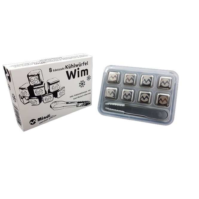 Cubetti di ghiaccio "Wim", set di 8 pinze incluse, acciaio inossidabile, lucidato a specchio