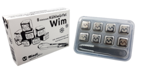 Icecubes "Wim", set of 8 incl. Tongs, stainless steel, highly polished