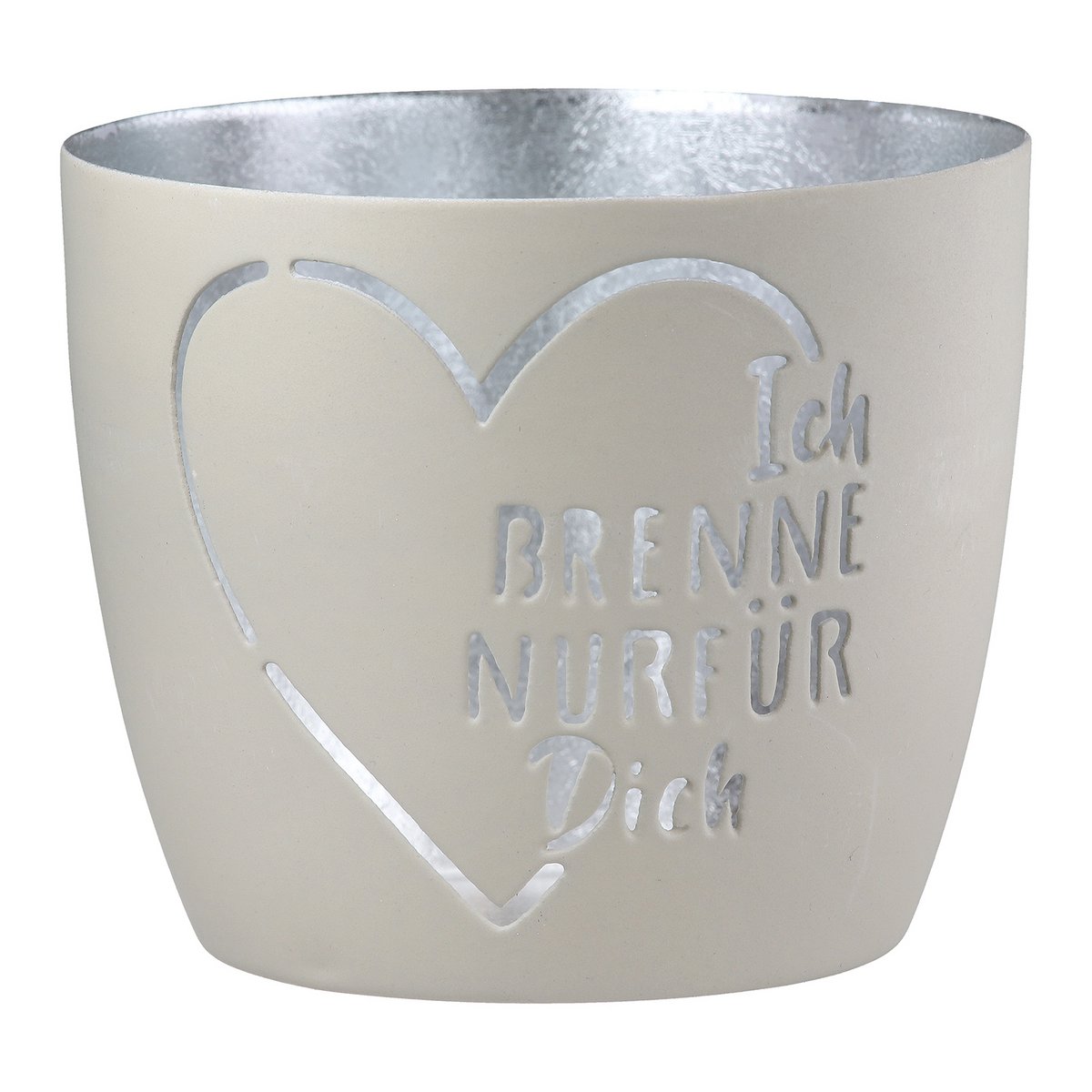 Windlicht Ich brenne nur für Dich 3fach sort., H.8,5 cm