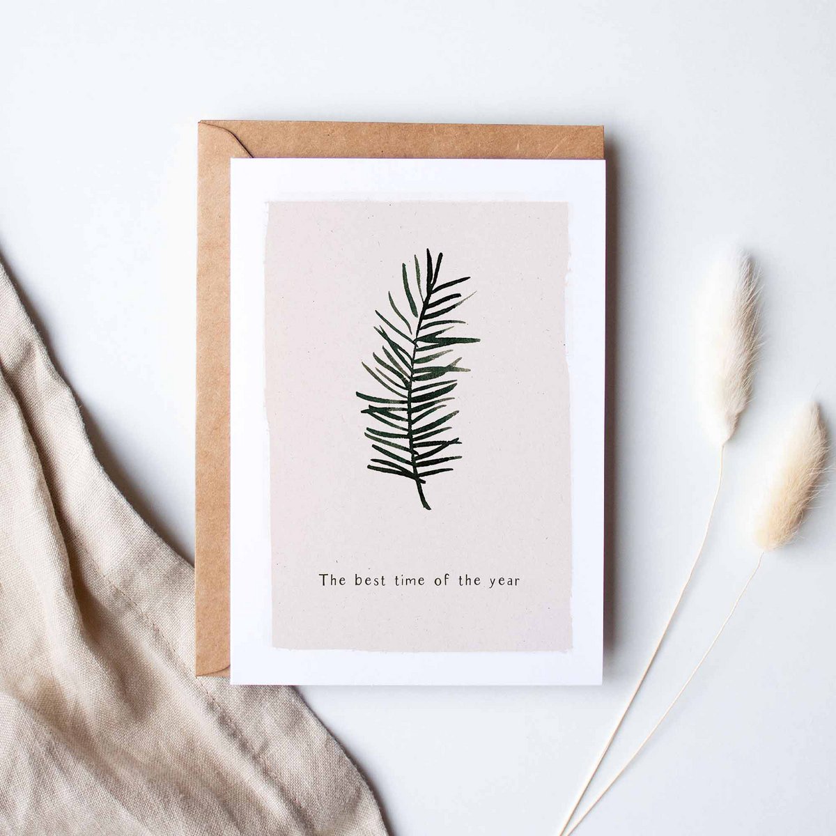 Folded card "Christmas card fir branch"