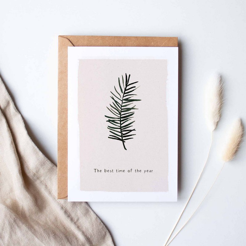 Folded card "Christmas card fir branch"