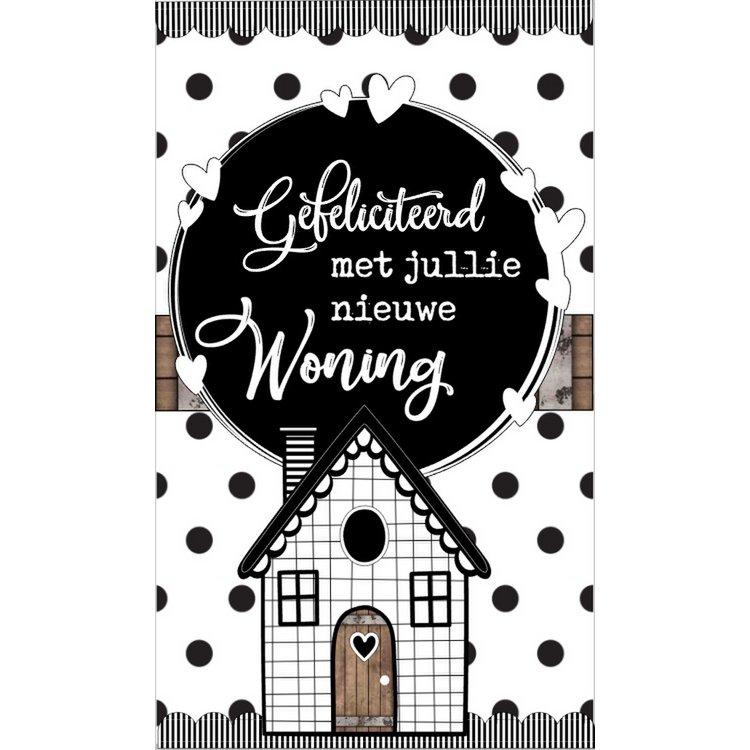 Kleine Karte 5 x 8,5 cm mit Text Vielen Dank Glückwunsch zu Ihrem neuen Zuhause.