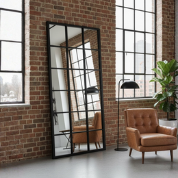Large Standing Mirror 80x180 cm Frame Black Steel - Mirror Large