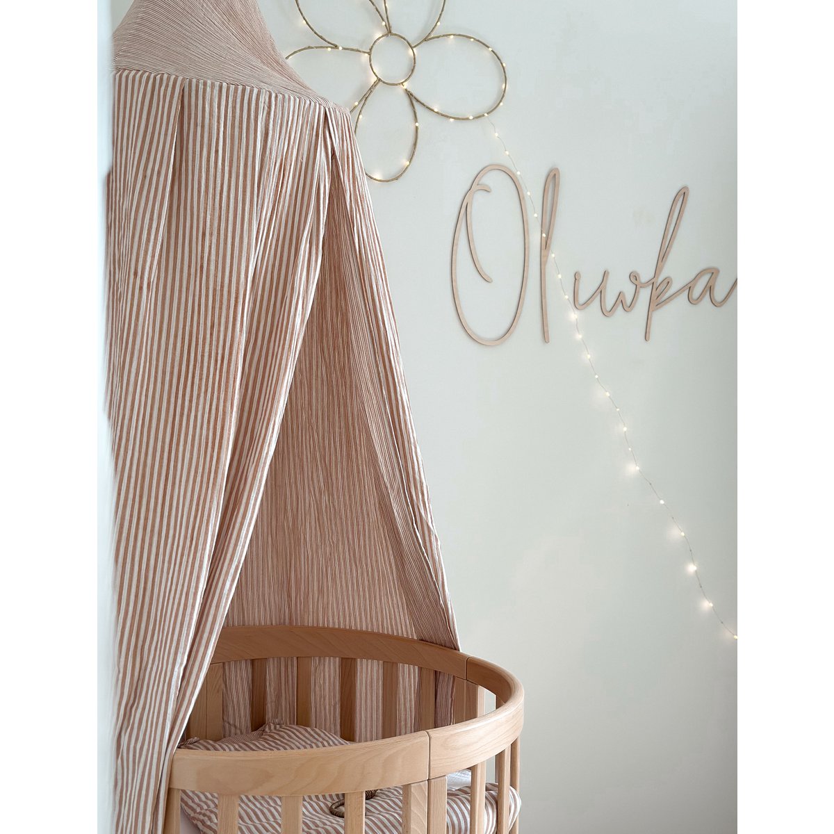 Beige Stripes  - Bed canopy