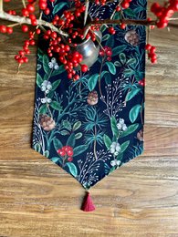 Christmas Table Runner with Tassels, different sizes | Christmas Forest