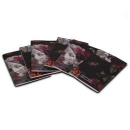 Pack of 6 A5 notebooks with a floral design featuring shades of purple, pink, and green. The notebooks have a soft, textured cover and are suitable for everyday use.
