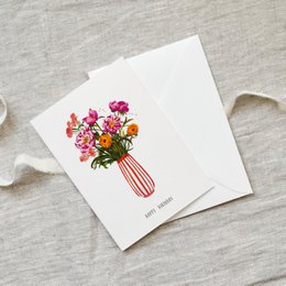 Wenskaart Gelukkige Verjaardag Roze Pioenen