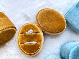 Oval velvet Wedding Ring Box & Proposal Ring Box