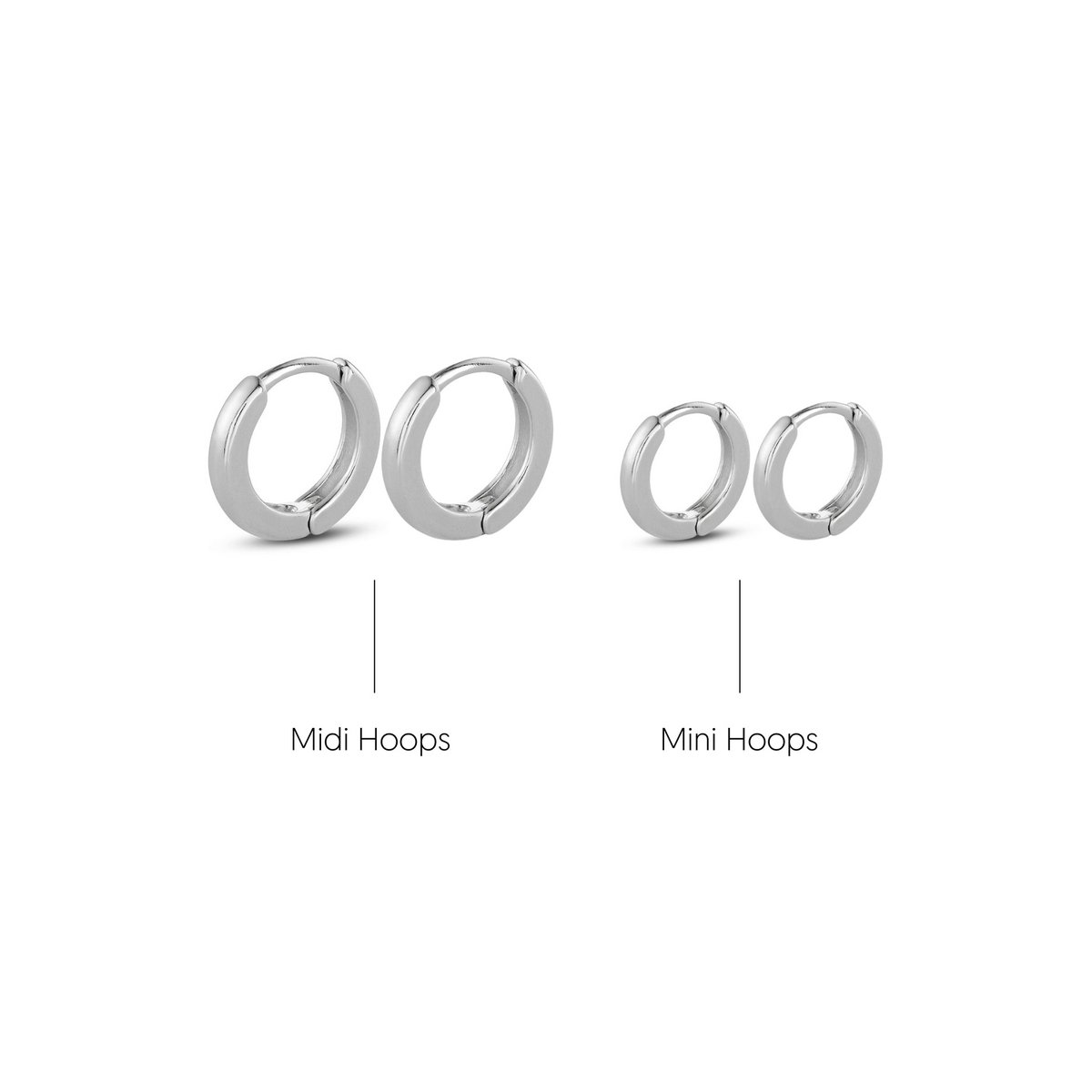 Berlin Spike Hoops Silver
