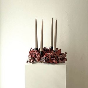 Adventskrans droogbloemen “eucalyptus rood”