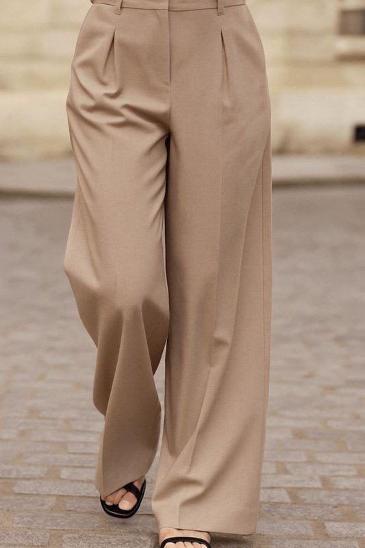 High beige nizzy nizzy pants