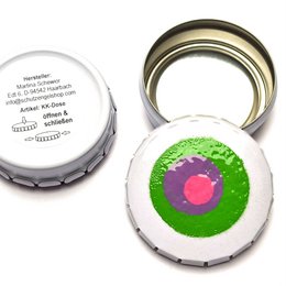 Click-Klack-Doses 9-set wit, motief "RetroBlume"