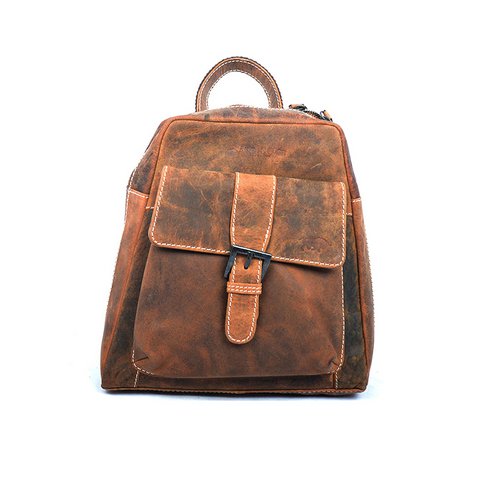 Rugtas Van Buffelleer In 3 Kleuren - Deze Compacte Rugzak Heeft Verstelbare Schouderriemen En Een Lus