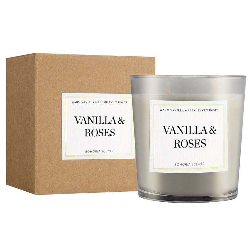 Vanilla & Roses Duftkerze 230g – Vanille & Rosen, Naturwachs, 50h