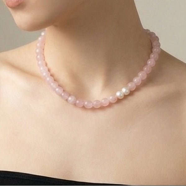 Collana Luz in quarzo rosa