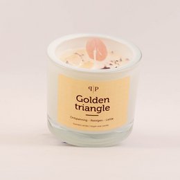 Candela profumata con pietre preziose: Triangolo d'oro