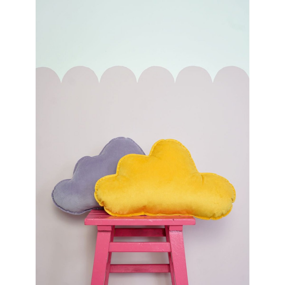 Velvet Cloud Pillow for baby room "Honey"