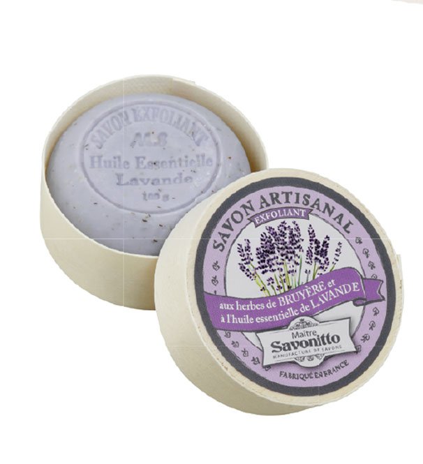 Lavendel-Peelingseife in Holzkiste 100g