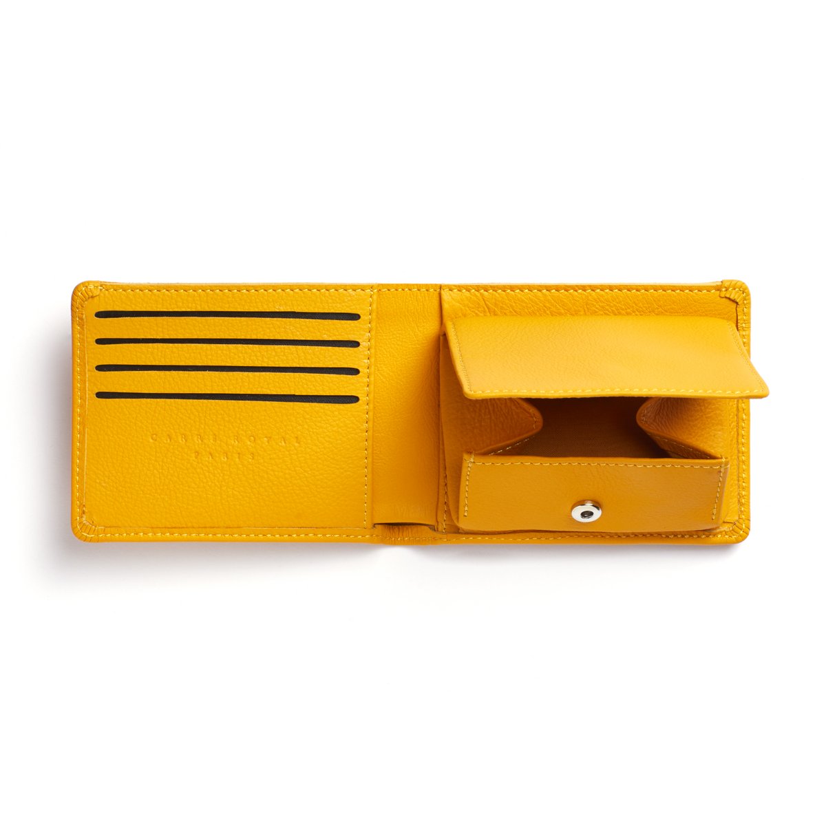 Cartera Minimalista Amarilla Con Monedero