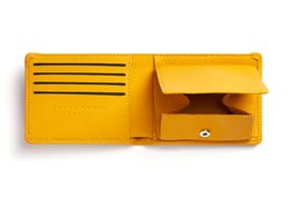 Yellow Minimalist Wallet With Coin Pocket
