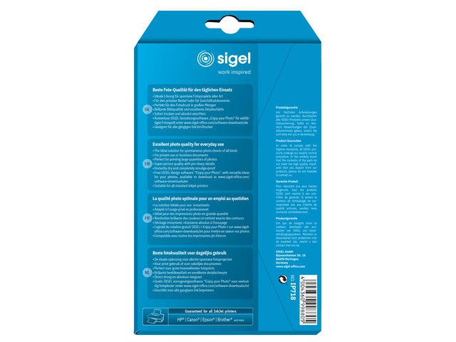 Carta fotografica Inkjet Sigel 10x15cm Everyday+ 200gsm bianca 20+4 fogli lucida