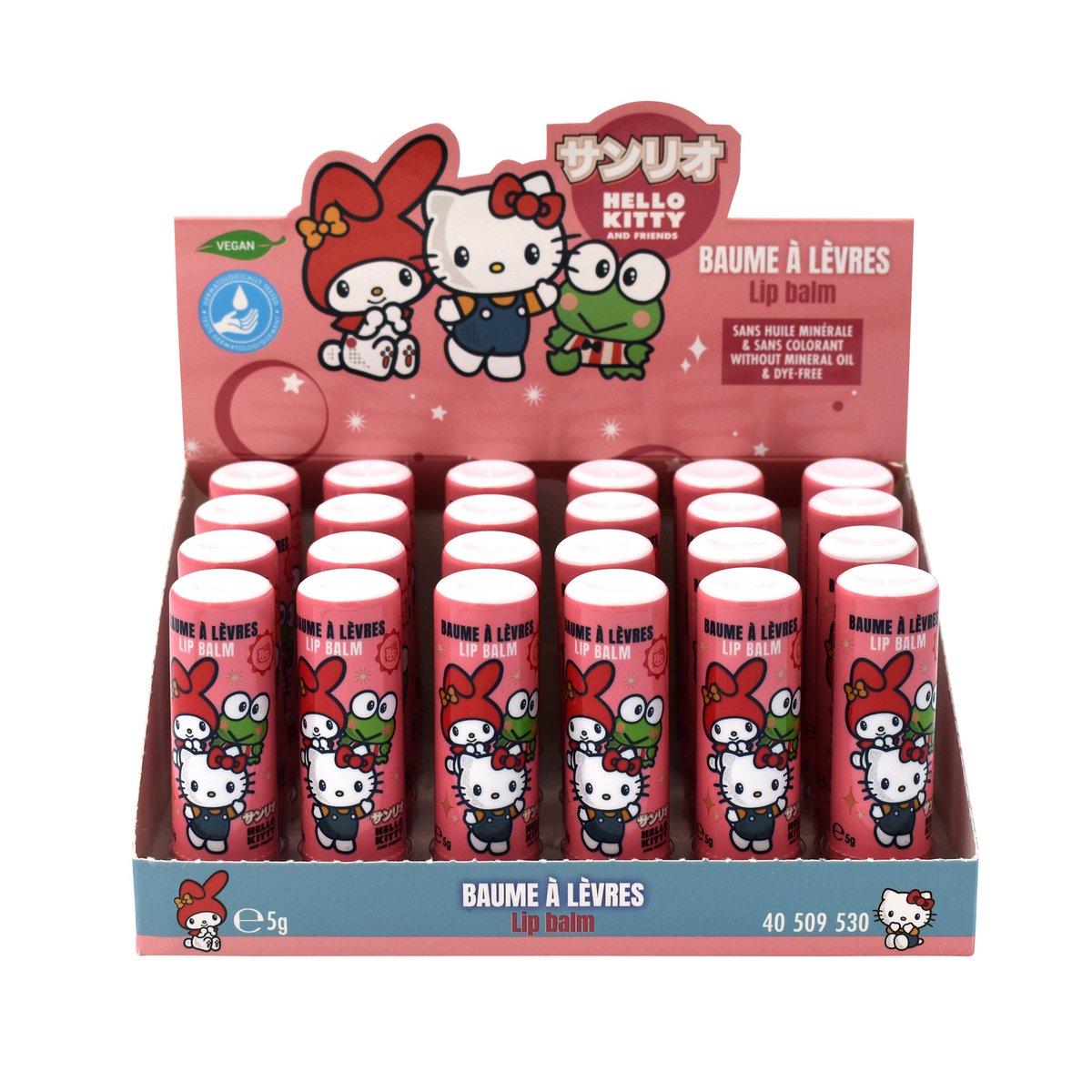 😍Hello Kitty and Friends, Soin des Lèvres, Parfumés, Fraise, Hydratation, Enfants, Vegan, 5g, TAKE CARE