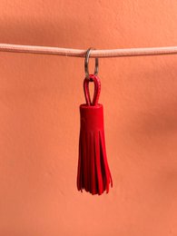 Leren sleutelhanger - "Mariyam" - Rood