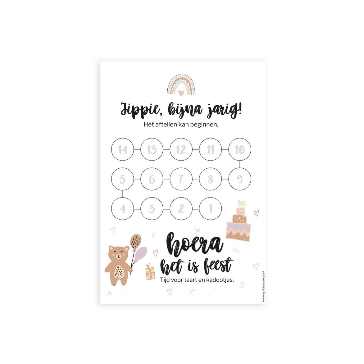 Countdown calendar A4 | Birthday girl