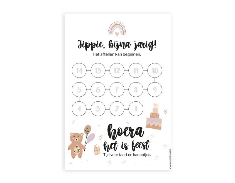 Countdown calendar A4 | Birthday girl