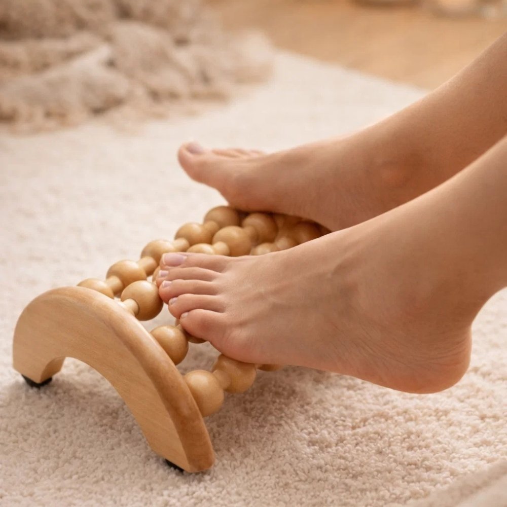 Wooden Foot Massager - Lymphatic Drainage and Relaxation Massage Roller – Discreet and Convenient