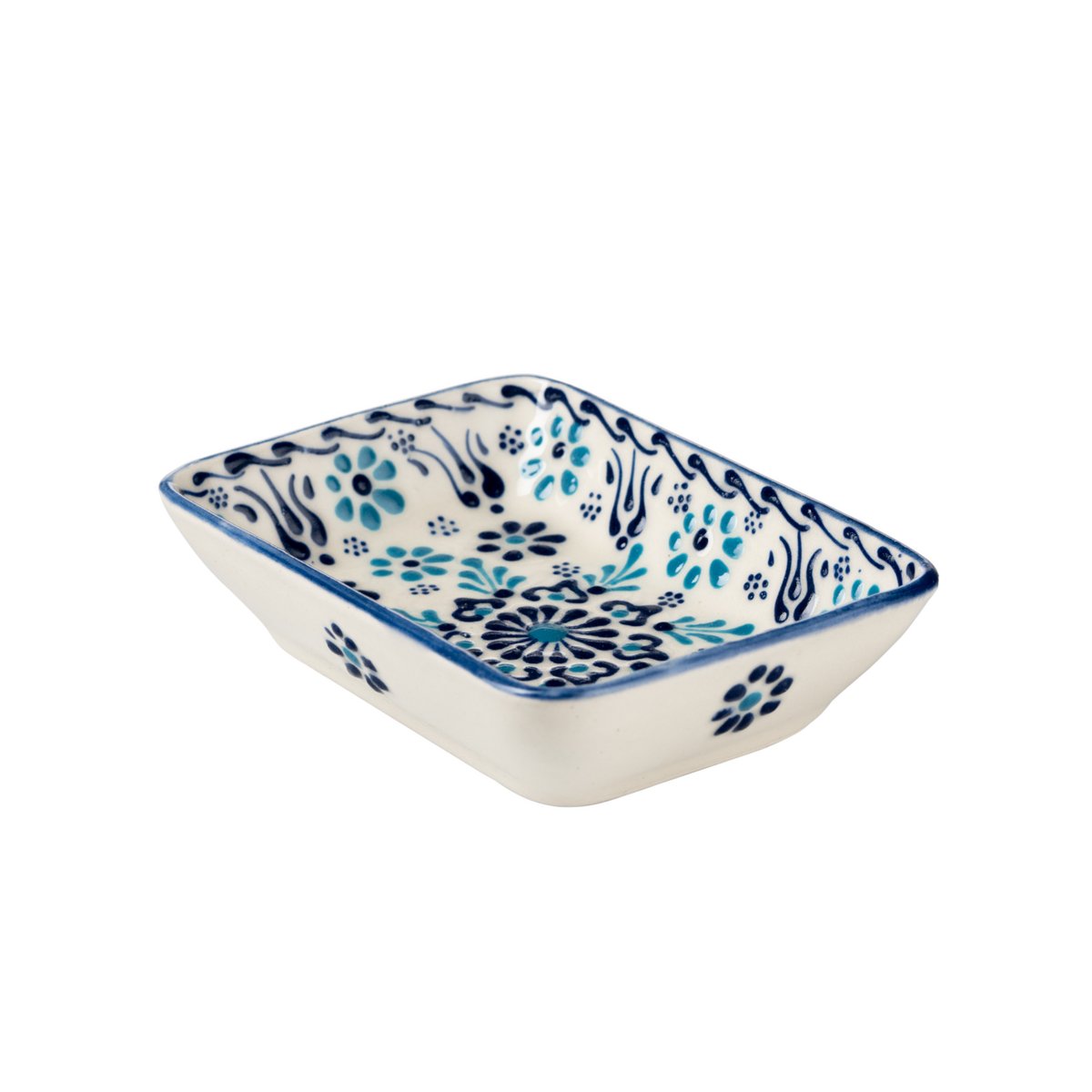 Zeepbakje Sahin blauw en wit, met de hand beschilderd