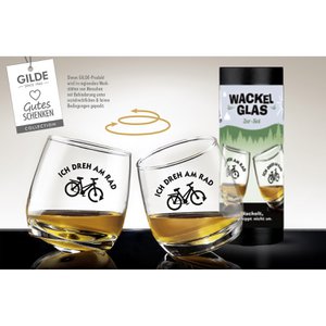 2 pcs. Set of wobble glasses for bicycle love, clear H. 8.5 cm, VE 3
