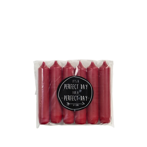 Cadeau dinerkaars - Antiek rood - 2,1 x 12 cm - 20 sets