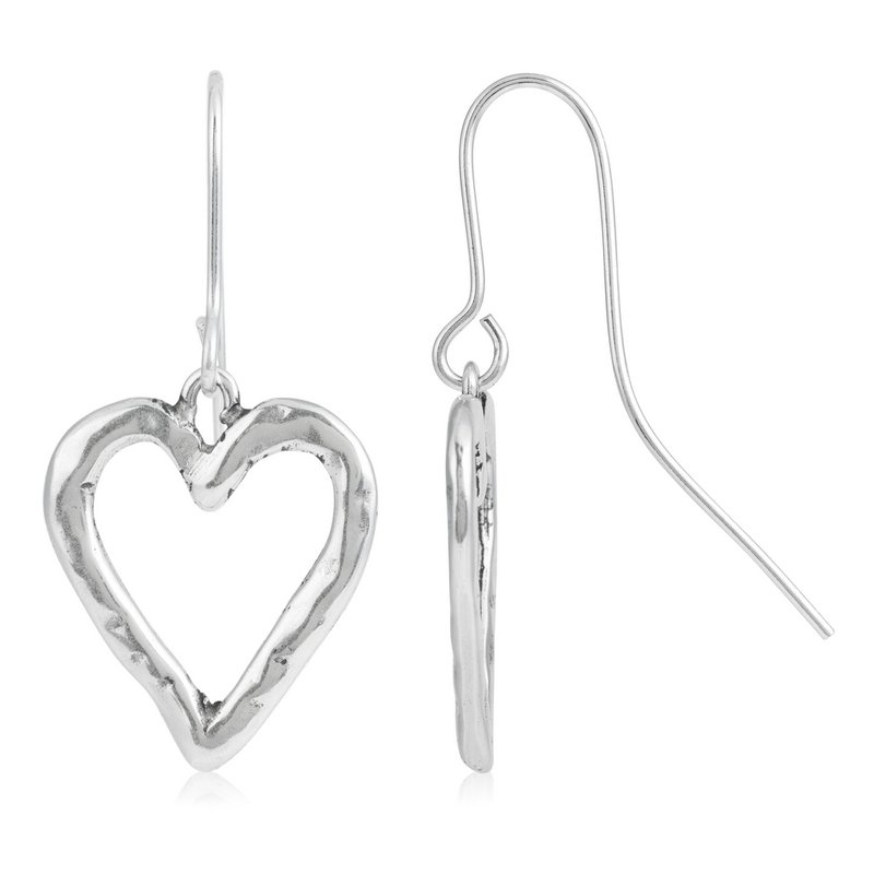 Boucle d'oreille crochet coeur argent Crochet coeur argent
