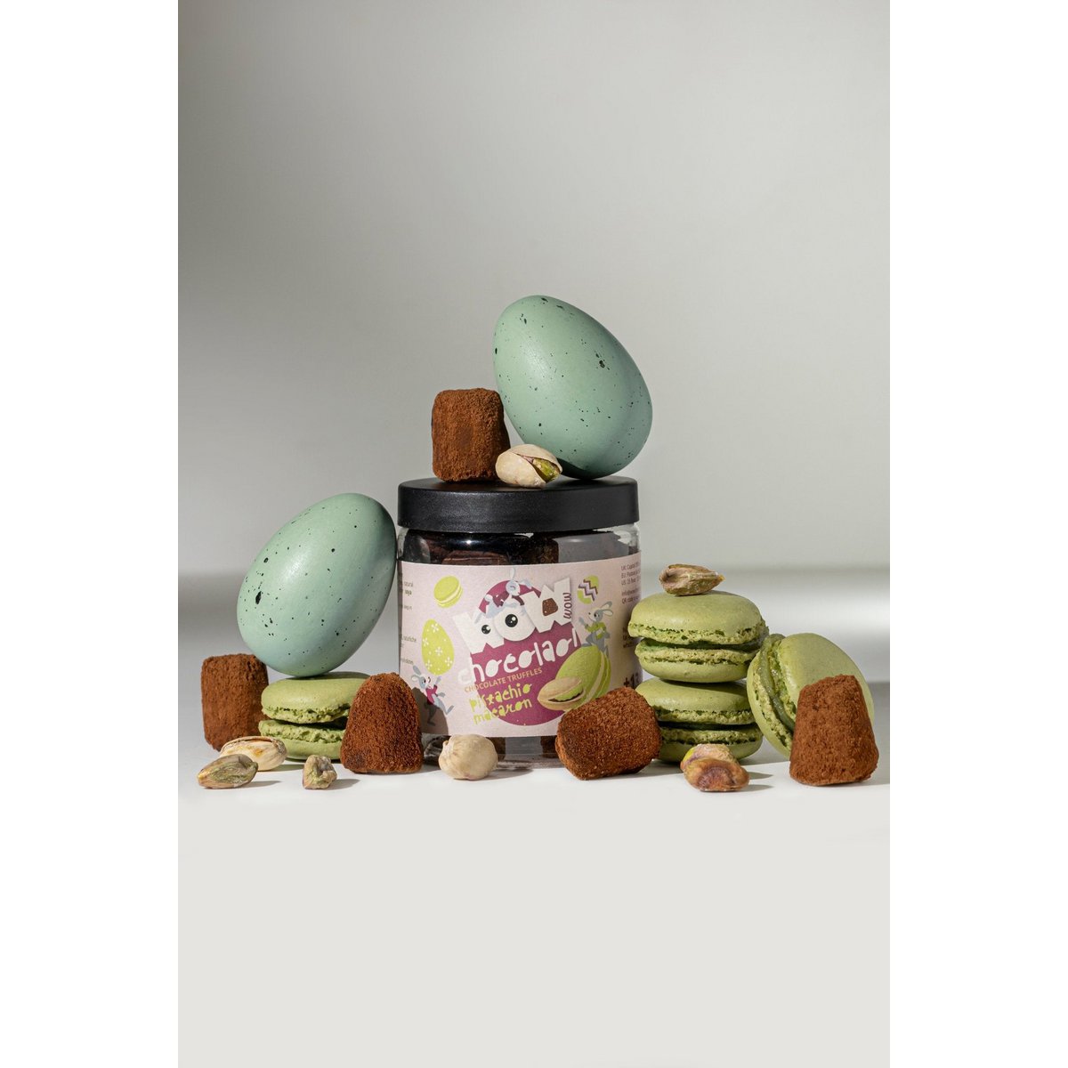 Pistachio Macaroon Chocolate Truffles - 130g Easter Gifting Jar