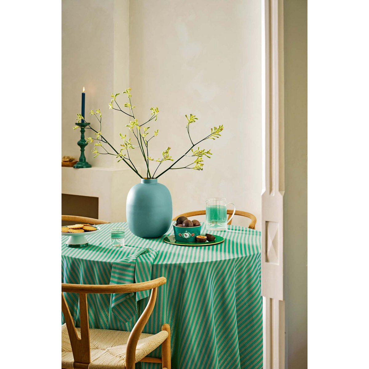 Table Cloth Stripes Green