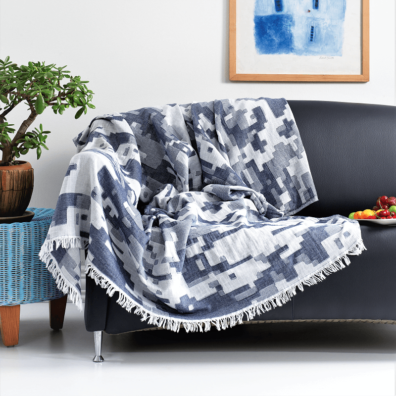 Terræn bomuld jacquard tæppe