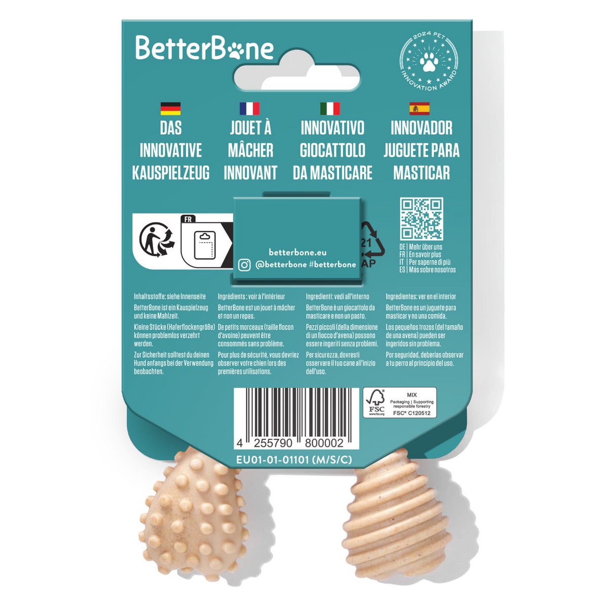 Betterbone Dogs Chewing Bones - Mini Soft Classic (zonder nylon, CO2 neutraal gemaakt in Europa)