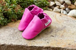 Chaussons cuir bio - purpur