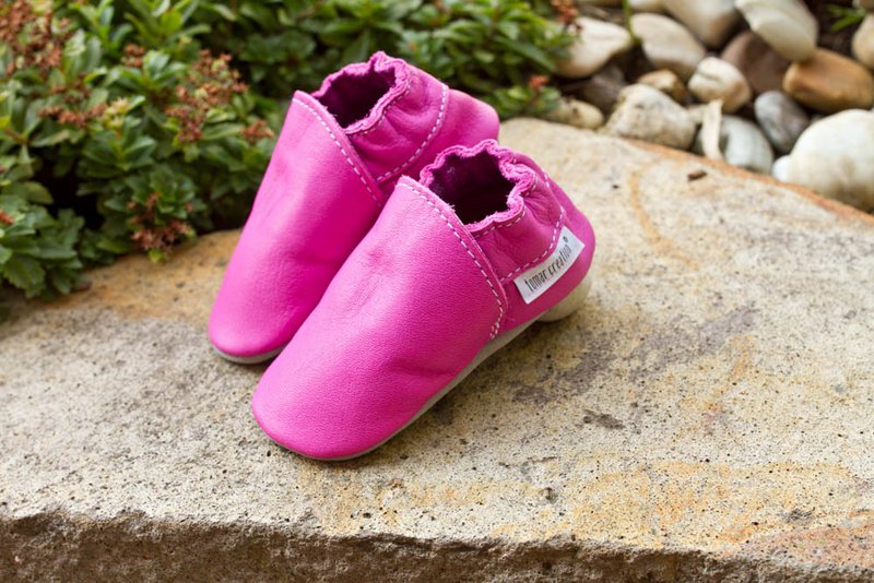 Chaussons cuir bio - purpur