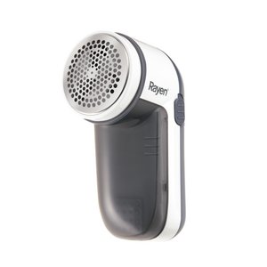 Rayén | Quitapelusas eléctrico | Incluye pilas | Con cubierta protectora de acrilonitrilo butadieno estireno, blanco/gris | Para todo tipo de prendas | Multifuncional | Dimensiones: 13 x 6,8 x 5,8 cm